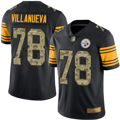 Men Pittsburgh Steelers Football #78 Limited Black Camo Alejandro Villanueva Rush Vapor Untouchable Nike NFL Jersey->youth nfl jersey->Youth Jersey